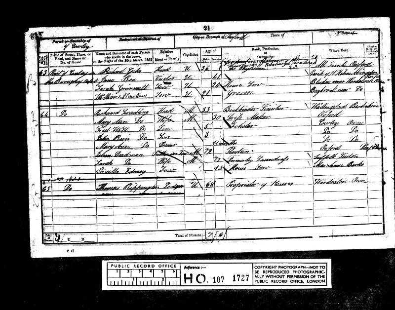 Rippington (Thomas) 1851 Census